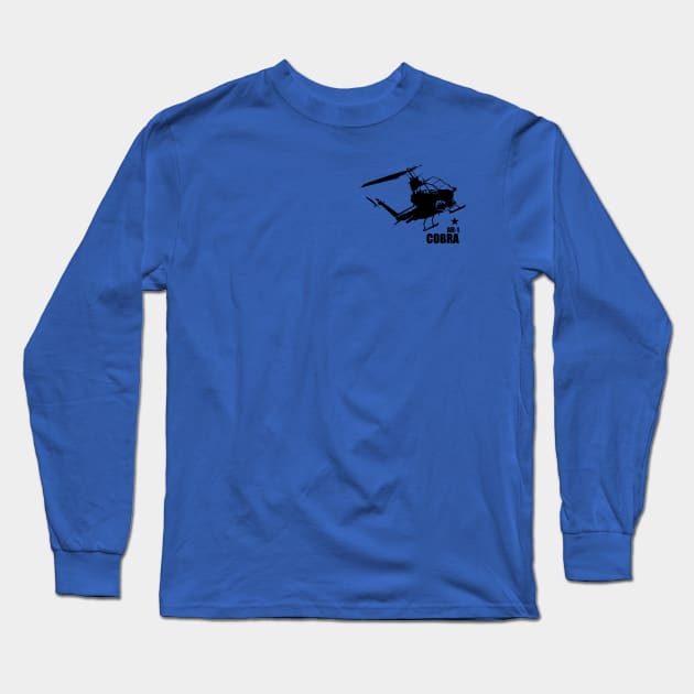 AH-1 Cobra Helicopter Gunship (Small logo) Long Sleeve T-Shirt by TCP